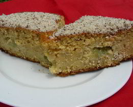 Пирог с ревенем, овсяными хлопьями и кукурузной мукой