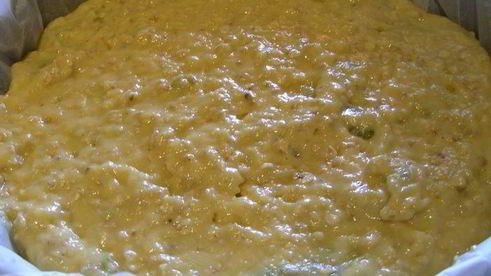 пирог с ревенем, овсяными хлопьями и кукурузной мукой