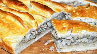 Пирог с тилапией и консервированной сайрой