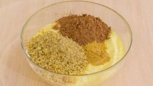 шоколадно-творожный пирог с грецкими орехами