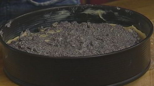 творожный пирог с маком и яблоками