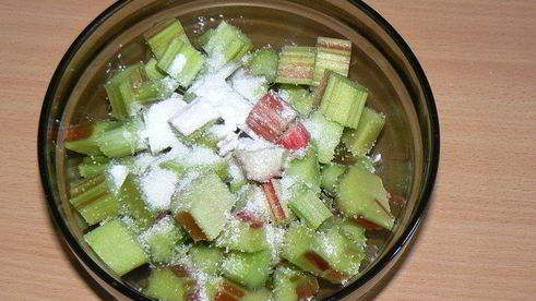 творожный пирог с ревенем