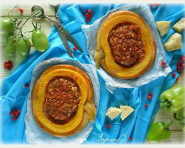 Тыквенные пироги с рубленым мясом и сыром Джюгас