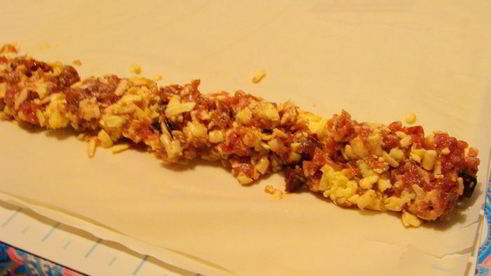 заливной пирог-улитка с мясом и сыром