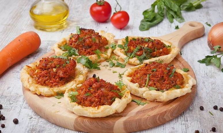 Рецепт открытых пирожков с мясом