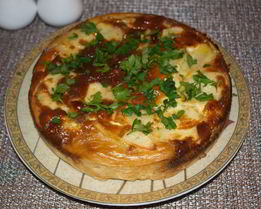 Пирог с индейкой и картофелем