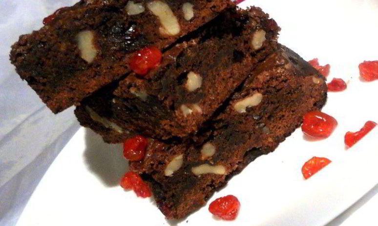 Рецепт брауни с клюквой и грецкими орехами