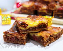 Брауни с творогом и вишней