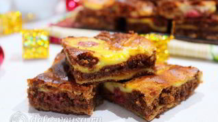 Брауни с творогом и вишней