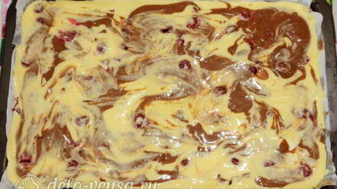 брауни с творогом и вишней