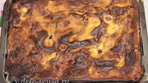 брауни с творогом и вишней