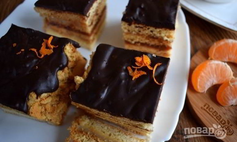 Рецепт медового пирожного с начинкой