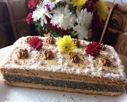 Пирожные маковые с кофейным кремом