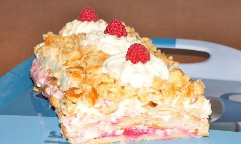 Рецепт пирожных нежность с малиной