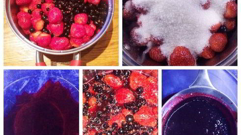 торт-пирожное с клубникой и смородиной