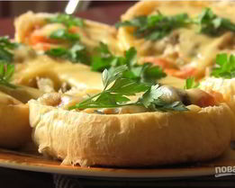 Фаршированные булочки в микроволновке