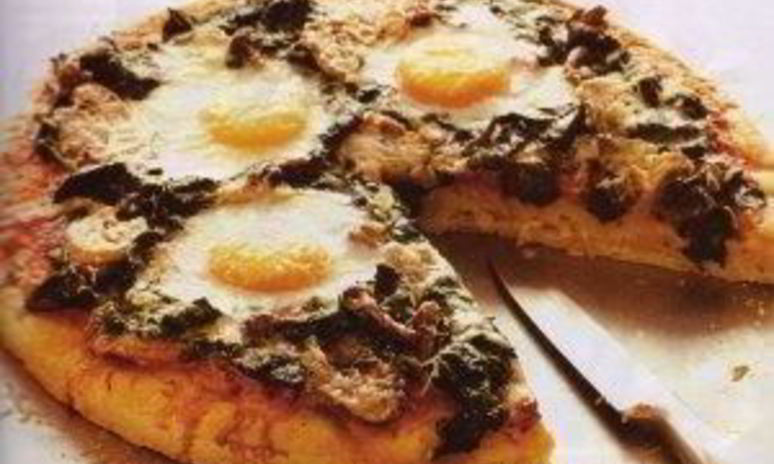 Рецепт флорентийской пиццы с яйцами