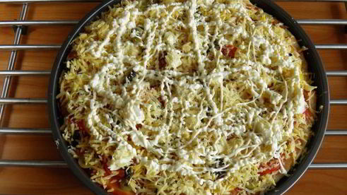 пицца без дрожжей на молоке