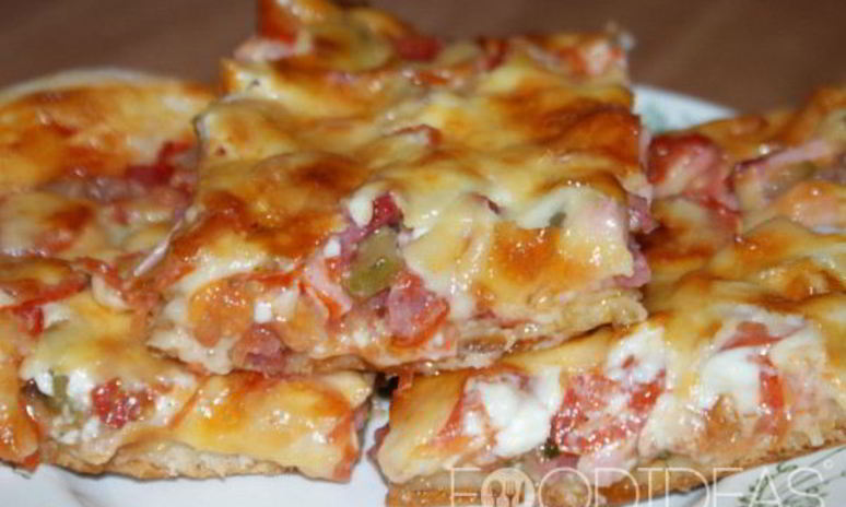 Рецепт пиццы двухслойной с дрожжевым тестом и лавашом