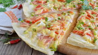 Пицца на лаваше в духовке