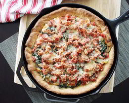 Пицца на майонезе на сковороде за 10 минут