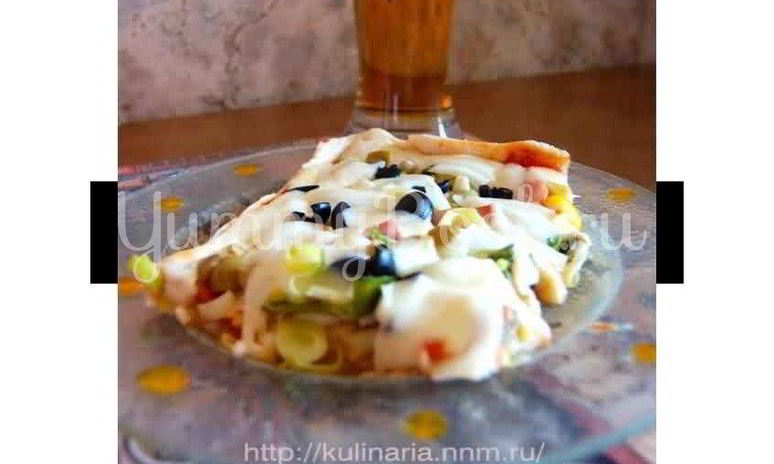 Рецепт пиццы овощной, усиленной ветчиной