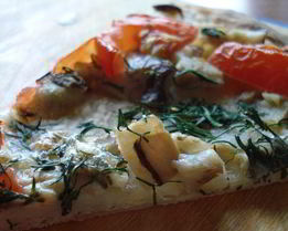 Пицца рус с белыми грибами и укропом