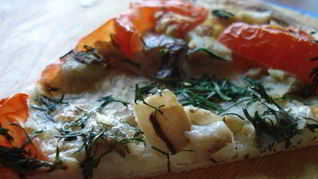 Пицца рус с белыми грибами и укропом
