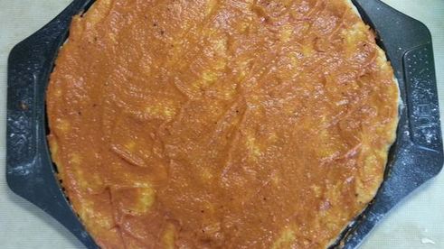 пицца с креветками и рукколой