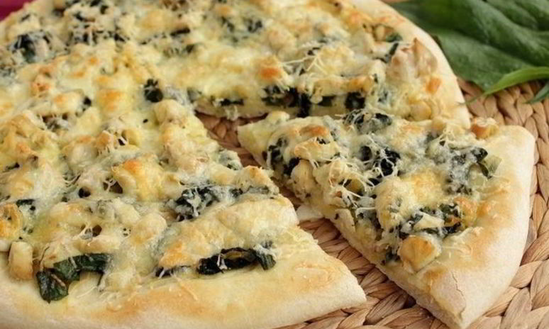Рецепт пиццы с курицей и шпинатом