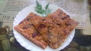 Пицца спартанская из слоеного теста