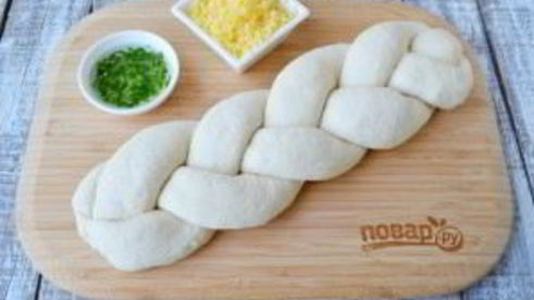 плетеная пицца с начинкой