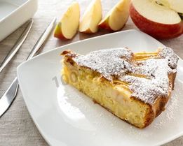 Шарлотка без яиц с яблоками