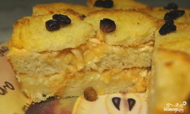 Рецепт шарлотки из сухарей с яблоками