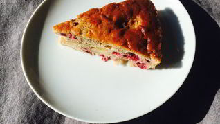 Шарлотка с антоновкой и брусникой без глютена