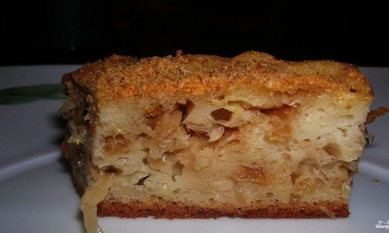 Рецепт шарлотки с капустой на кефире