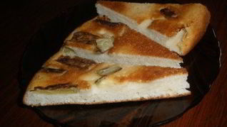 Шарлотка с яблоками и ревенем