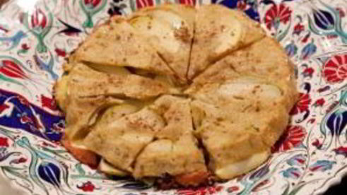 шарлотка с яблоками и ревенем