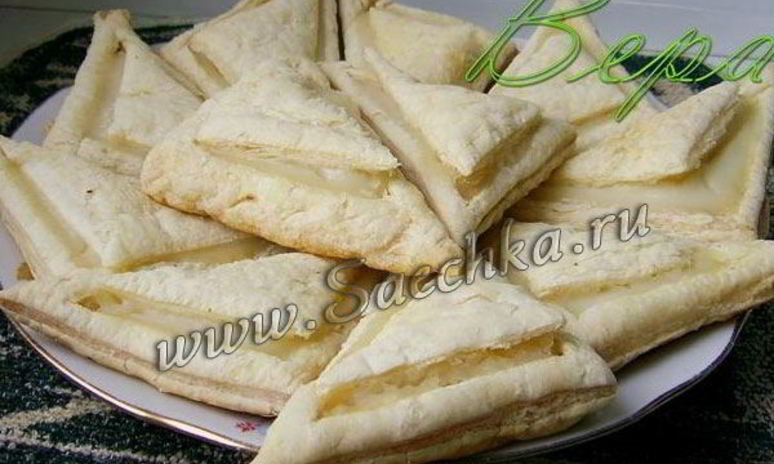 Рецепт слоек из слоеного теста с ванильным кремом