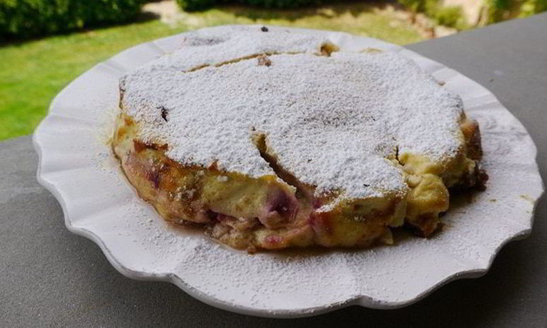 Рецепт творожника с персиками