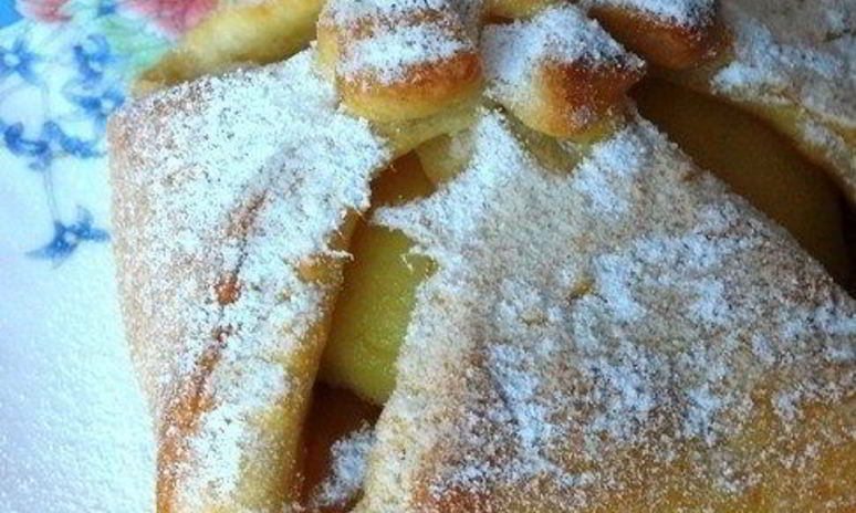 Рецепт творожного теста с яблоками