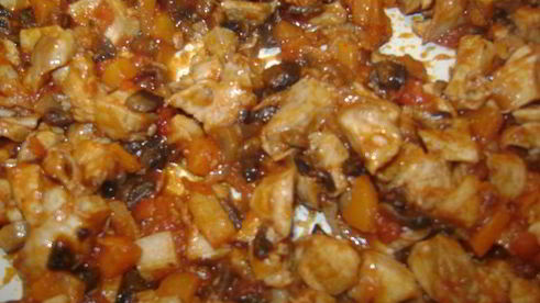 рисовый торт с курицей, запеченный в духовке