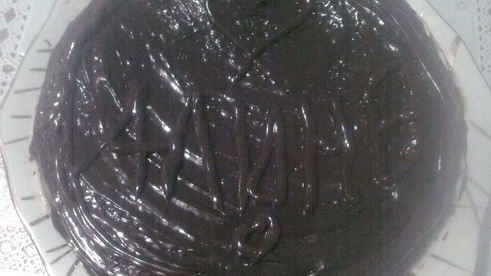 шоколадно-миндальный торт с заварным кремом