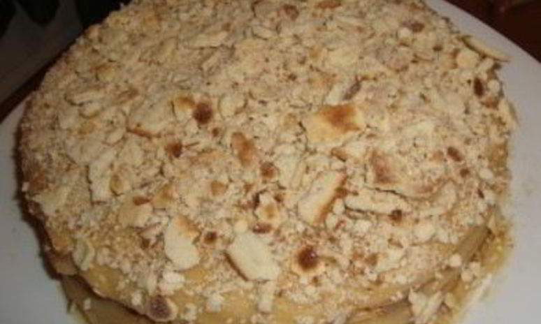 Рецепт торта-минутки на сковороде