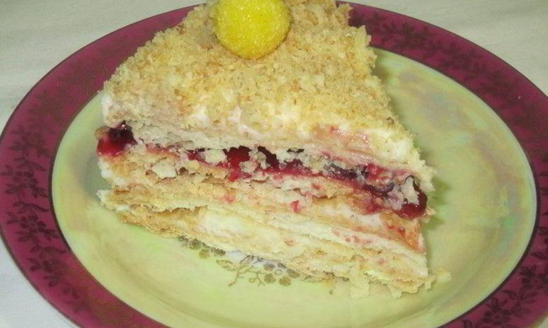 Рецепт торта наполеон малиновый