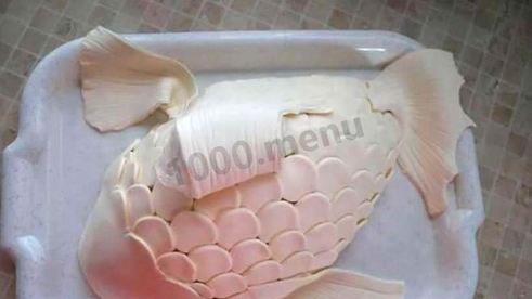 торт рыба из мастики