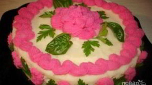 закусочный торт из картофельного пюре