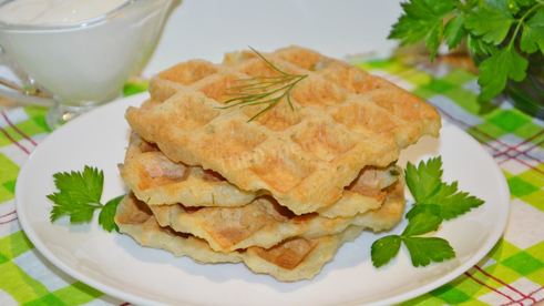 картофельные вафли в вафельнице