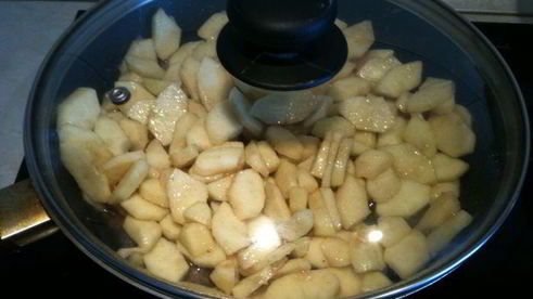 слоеные вафли с карамельными яблоками