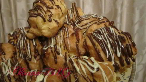 заварное пирожное с заварным кремом на белом шоколаде